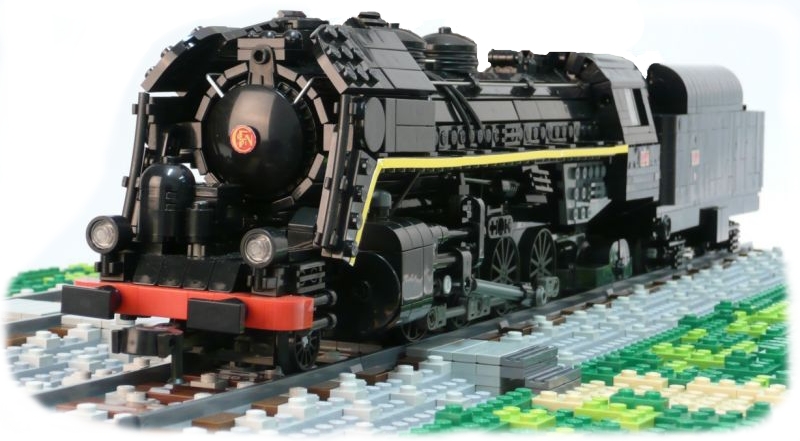 Mikado Train Engine with Big Ben Bricks Train Wheels by Richard Lemeiter